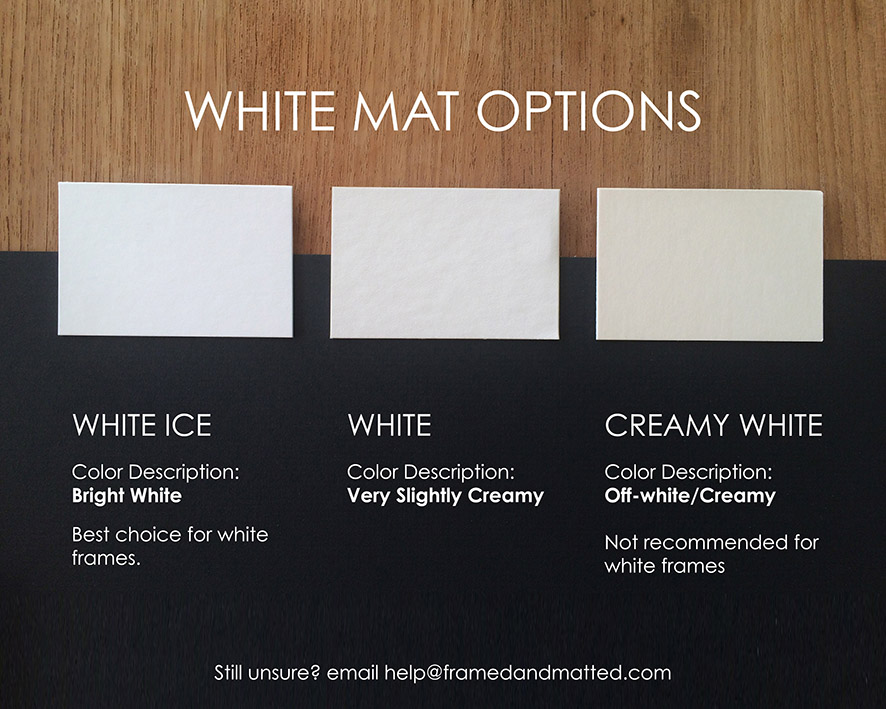 White Mat Options for Frames