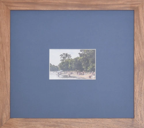 Natural frame with Antique Blue mat